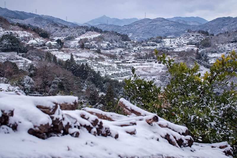 雪景色の嵯峨地区