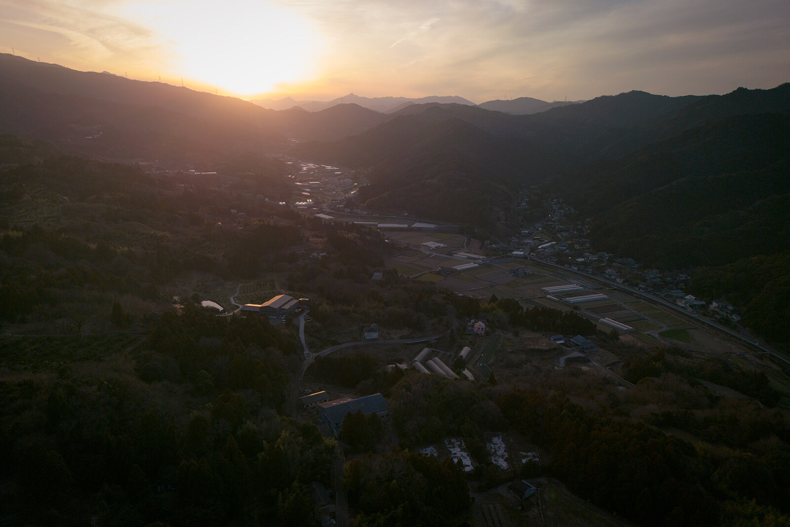 佐那河内村をやさしく包む夕日