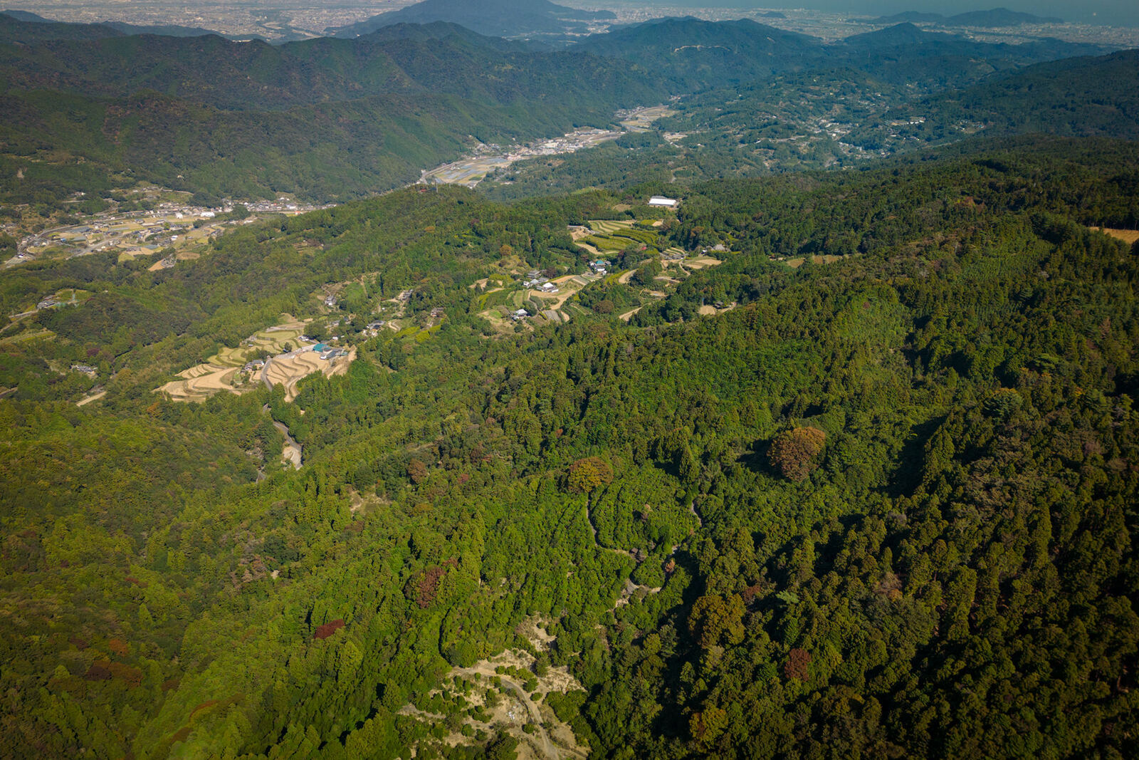 旭ヶ丸山から見た佐那河内村